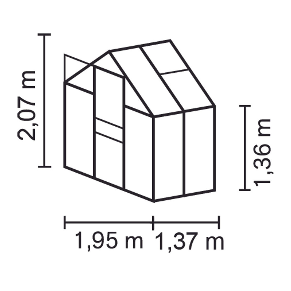 Vitavia Gewächshaus Apollo 2500 aus Aluminium und Polycarbonat in Alufarben, 2,5 m² - Bild 2