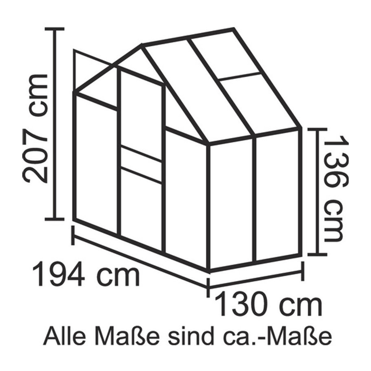 Vitavia Gewächshaus Apollo 2500 aus Aluminium und Polycarbonat in Alufarben, 2,5 m² - Bild 5