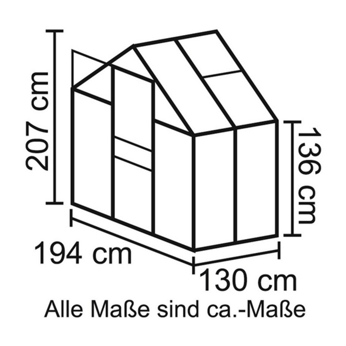 Vitavia Gewächshaus Apollo 2500 aus Aluminium und Polycarbonat in Alufarben, 2,5 m² - Bild 6