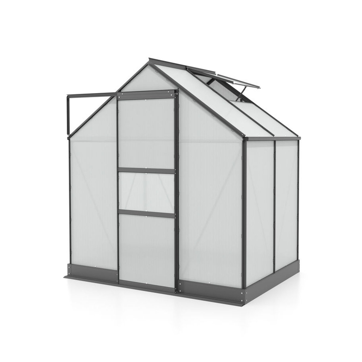 Vitavia Gewächshaus Apollo 2500 in Schwarz mit 4 mm Polycarbonat und Aluminiumrahmen, 2,5 m² - Bild 3