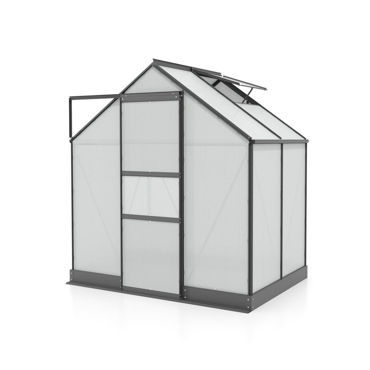 Vitavia Gewächshaus Apollo 2500 in Schwarz mit Aluminiumrahmen und 6 mm Polycarbonat-Platten, 2,5 m² - Bild 1
