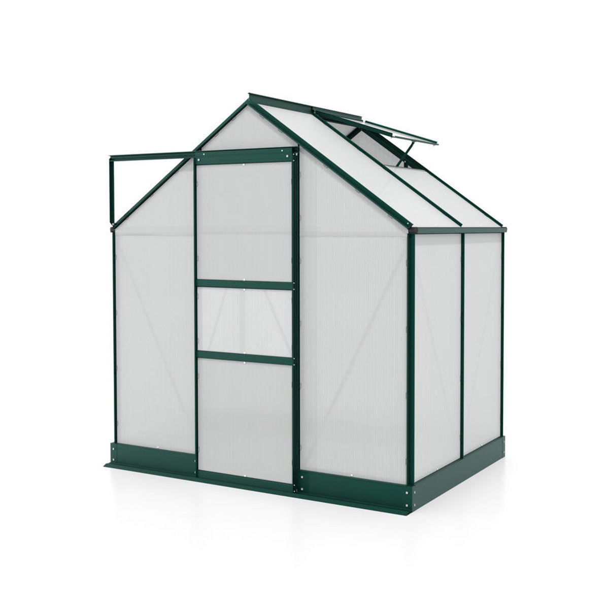 Vitavia Gewächshaus Apollo 2500 in Smaragdgrün mit Aluminiumrahmen und Polycarbonat-Platten, 2,5 m² - Bild 2