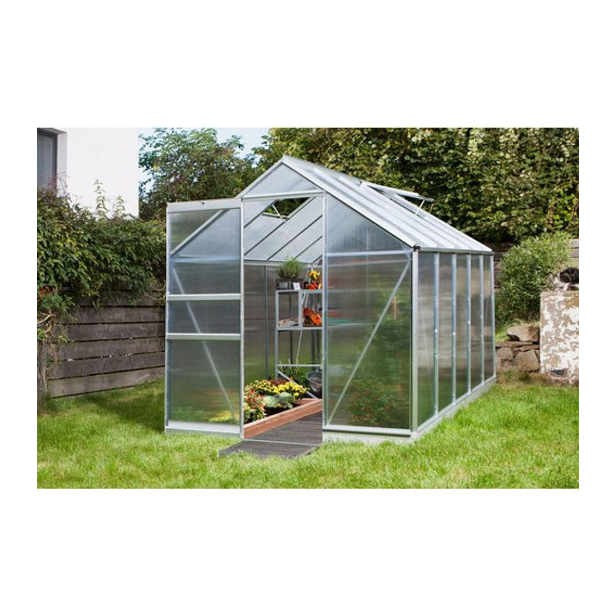 Vitavia Gewächshaus Apollo 5000 in Silber mit Aluminiumrahmen und Polycarbonat-Platten, 5 m² - Bild 6
