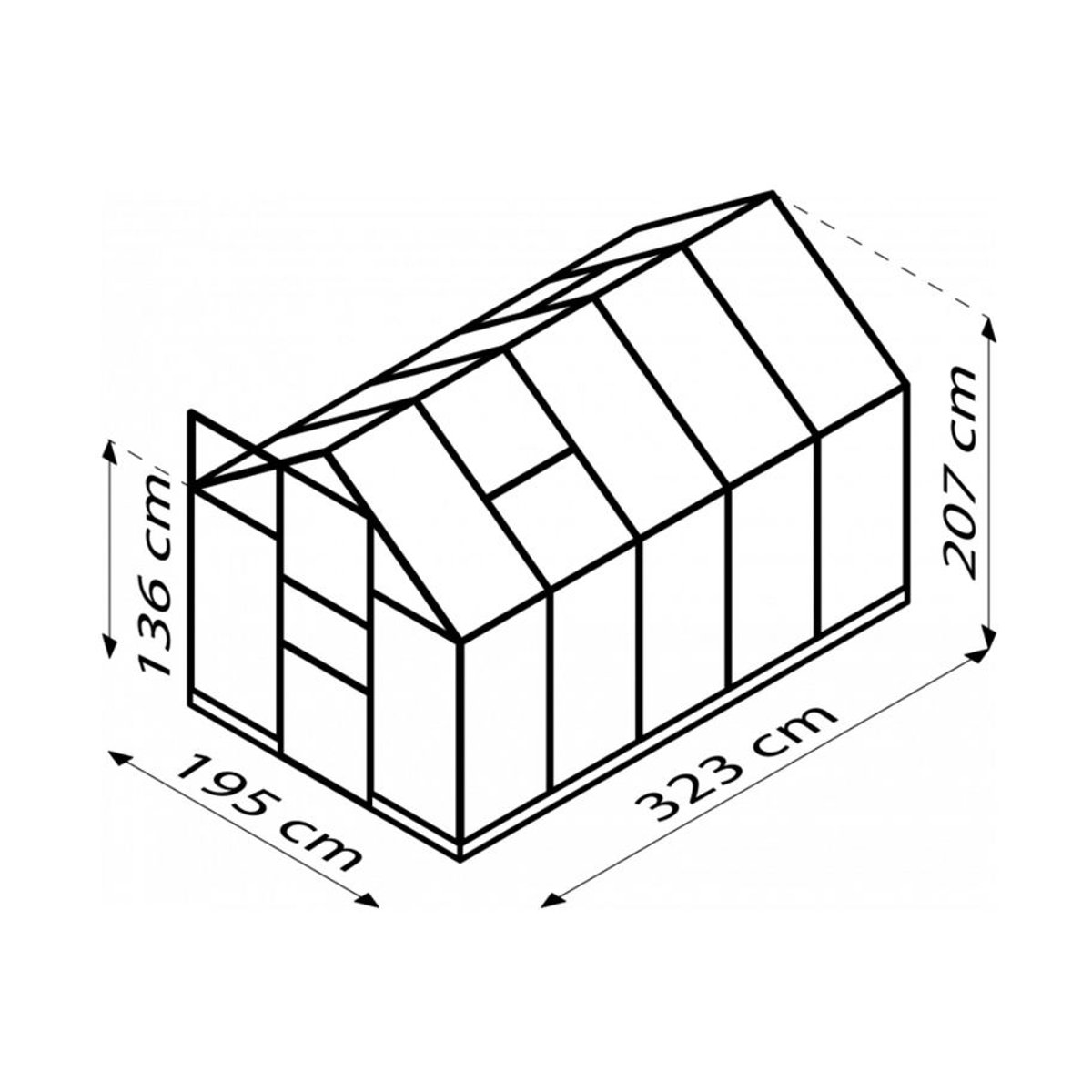Vitavia Gewächshaus Apollo 6200 aus eloxiertem Aluminium in Alufarben mit 6,2 m² und 6 mm Polycarbonat-Verglasung - Bild 2