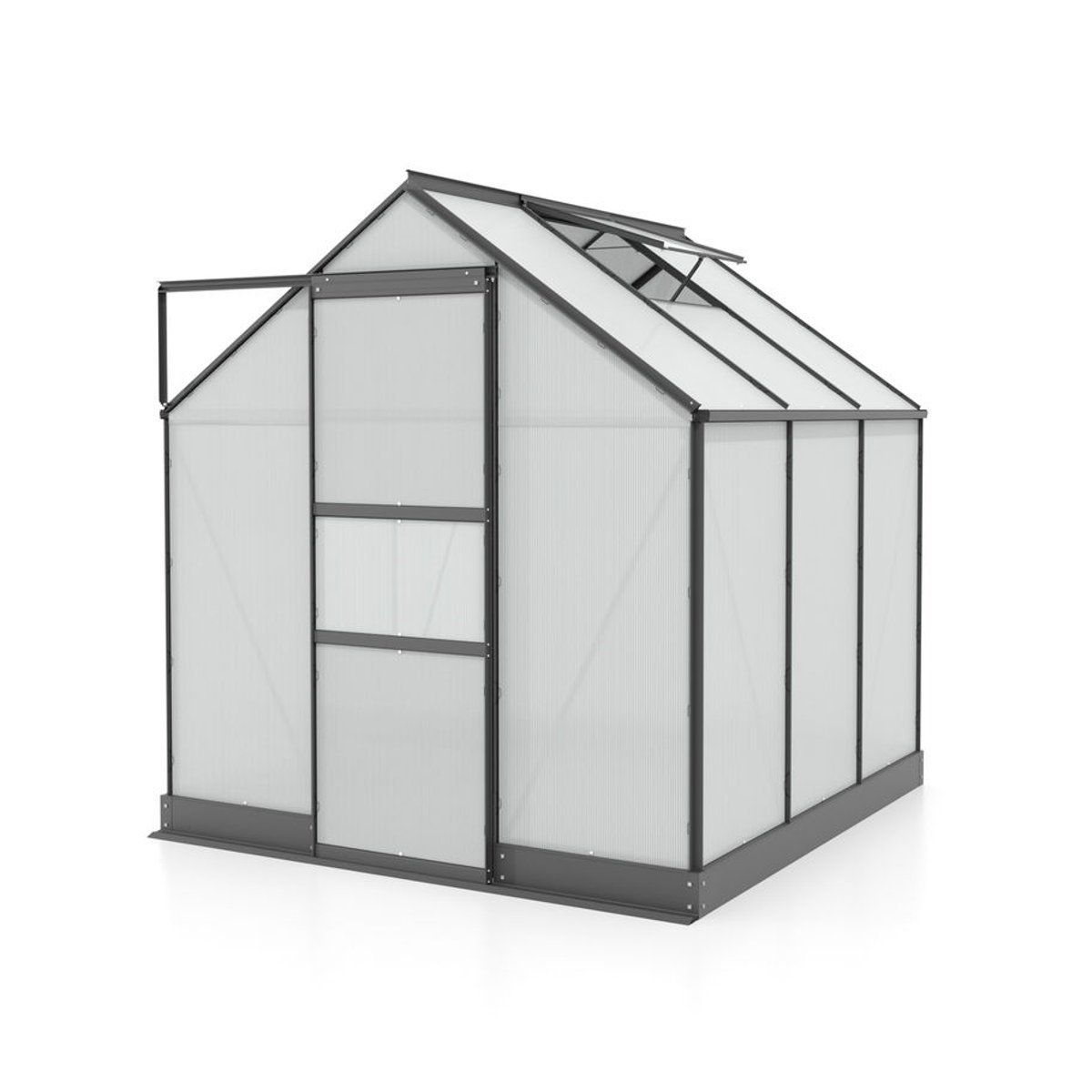 Vitavia Gewächshaus Apollo in Schwarz mit Aluminiumrahmen und Polycarbonat-Platten, 3,8 m² - Bild 3