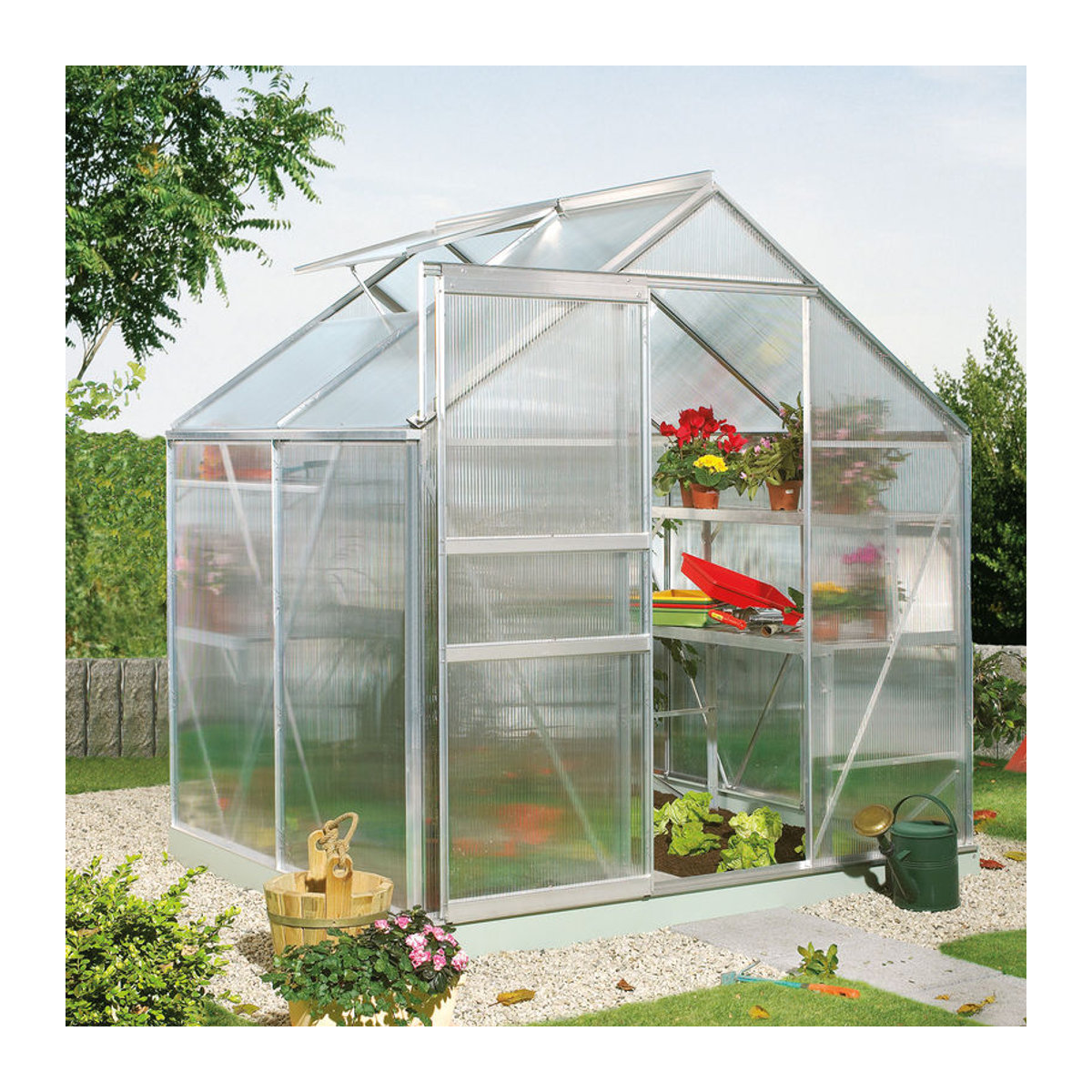 Vitavia Gewächshaus Calypso 3000 aus Aluminium und Polycarbonat in Silber - Bild 3