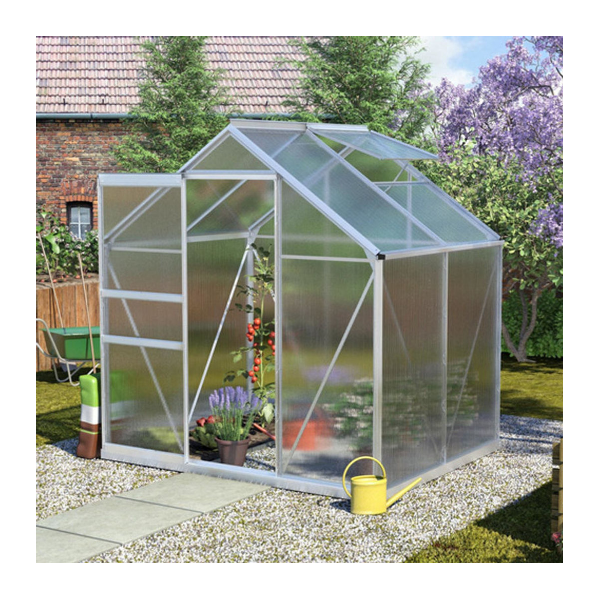 Vitavia Gewächshaus Calypso 3000 aus Aluminium und Polycarbonat in Silber - Bild 5