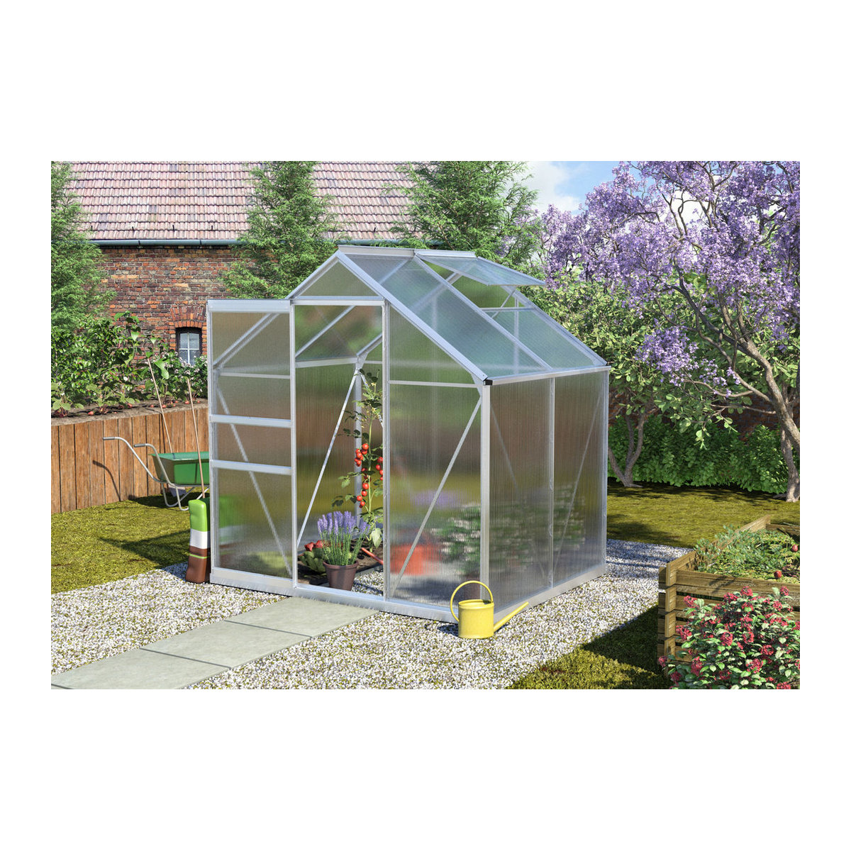 Vitavia Gewächshaus Calypso 3000 aus Aluminium und Polycarbonat in Silber - Bild 3