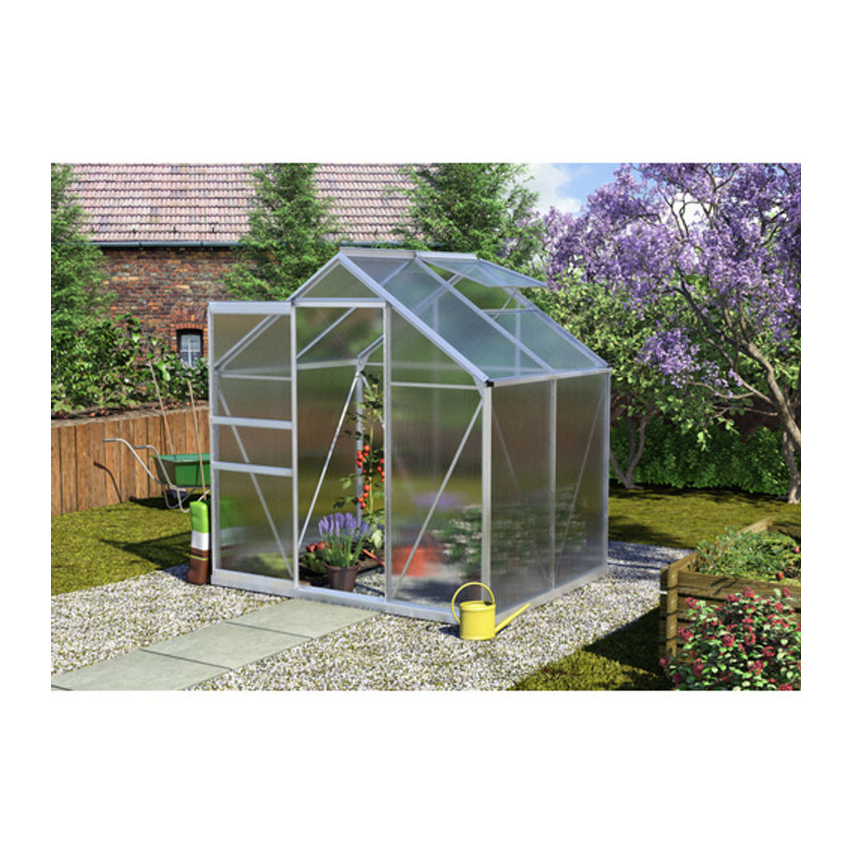 Vitavia Gewächshaus Calypso 3000 aus Aluminium und Polycarbonat in Silber - Bild 6