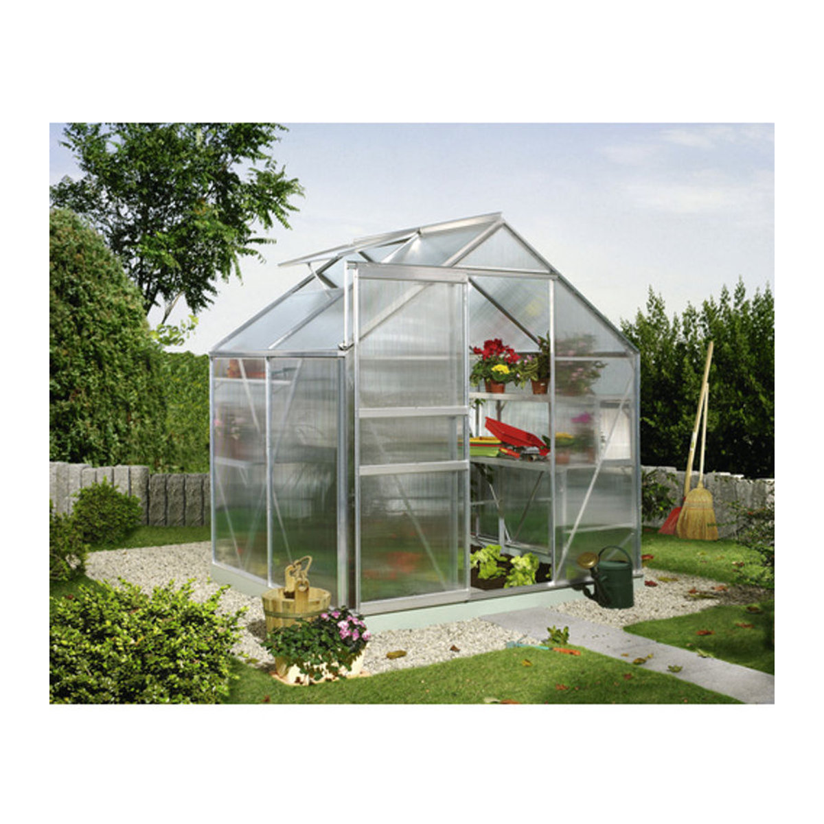 Vitavia Gewächshaus Calypso 3000 aus Aluminium und Polycarbonat in Silber - Bild 7