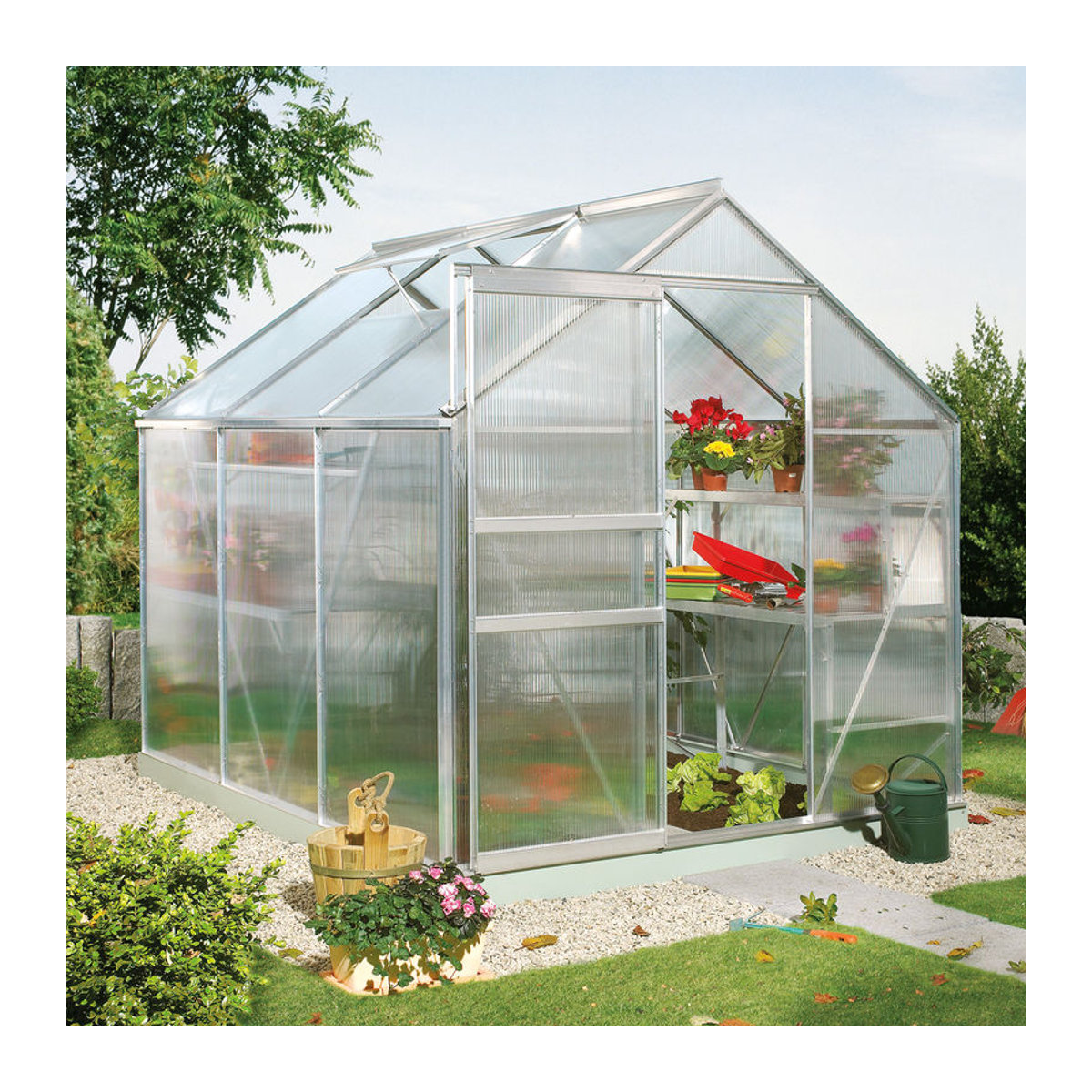 Vitavia Gewächshaus Calypso 4400 aus Aluminium in Alufarben mit 6 mm Polycarbonat-Verglasung, 4,4 m² - Bild 3
