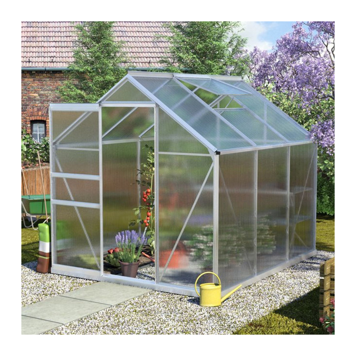 Vitavia Gewächshaus Calypso 4400 aus eloxiertem Aluminium in Alufarben mit 4 mm Polycarbonat-Verglasung, 4,4 m² - Bild 1