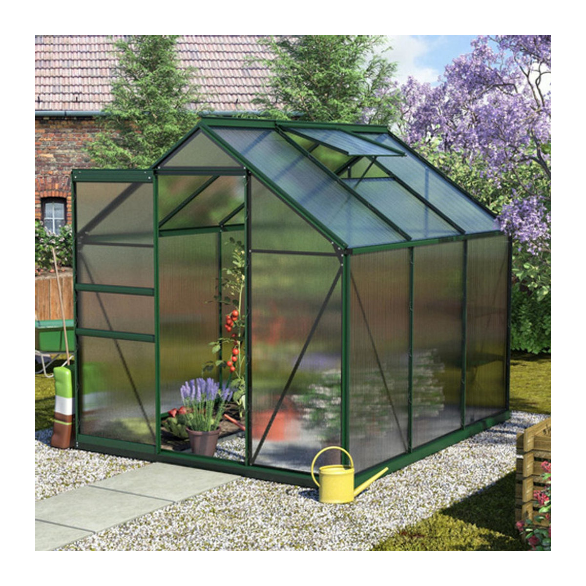 Vitavia Gewächshaus Calypso 4400 in Grün mit Aluminiumrahmen und Polycarbonat-Platten, 4,4 m² - Bild 4