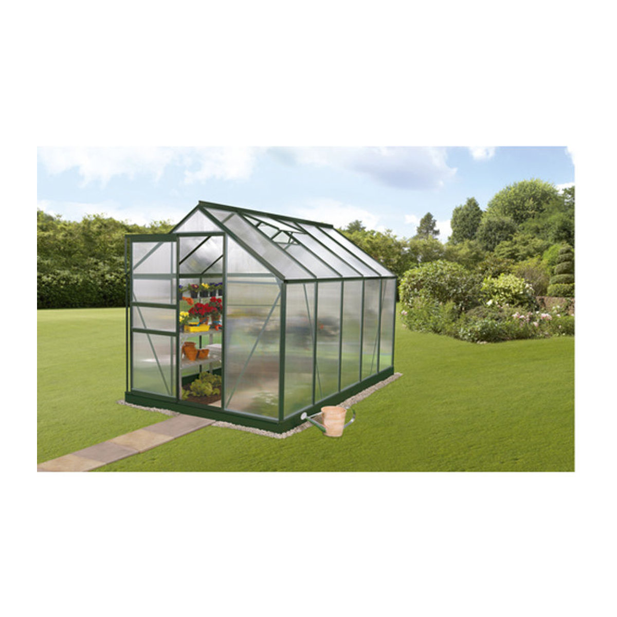 Vitavia Gewächshaus Calypso 4400 in Grün mit Aluminiumrahmen und Polycarbonat-Platten, 4,4 m² - Bild 5
