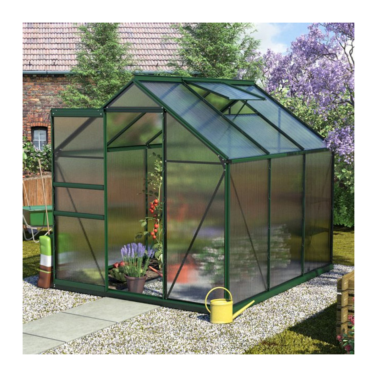 Vitavia Gewächshaus Calypso 4400 in Grün mit Aluminiumrahmen und Polycarbonat-Platten, 4,4 m² - Bild 1