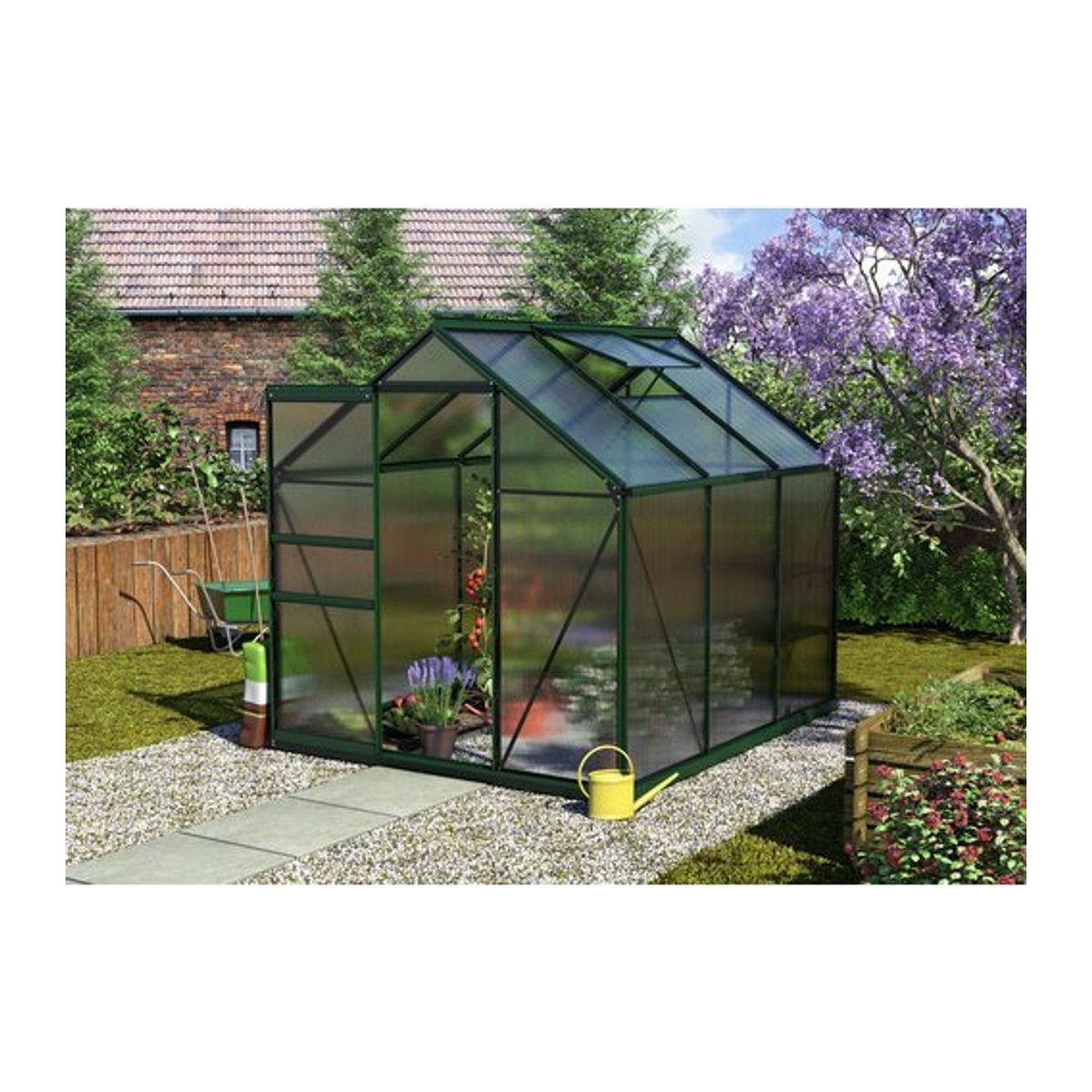 Vitavia Gewächshaus Calypso 4400 in Grün mit Aluminiumrahmen und Polycarbonat-Platten, 4,4 m² - Bild 4