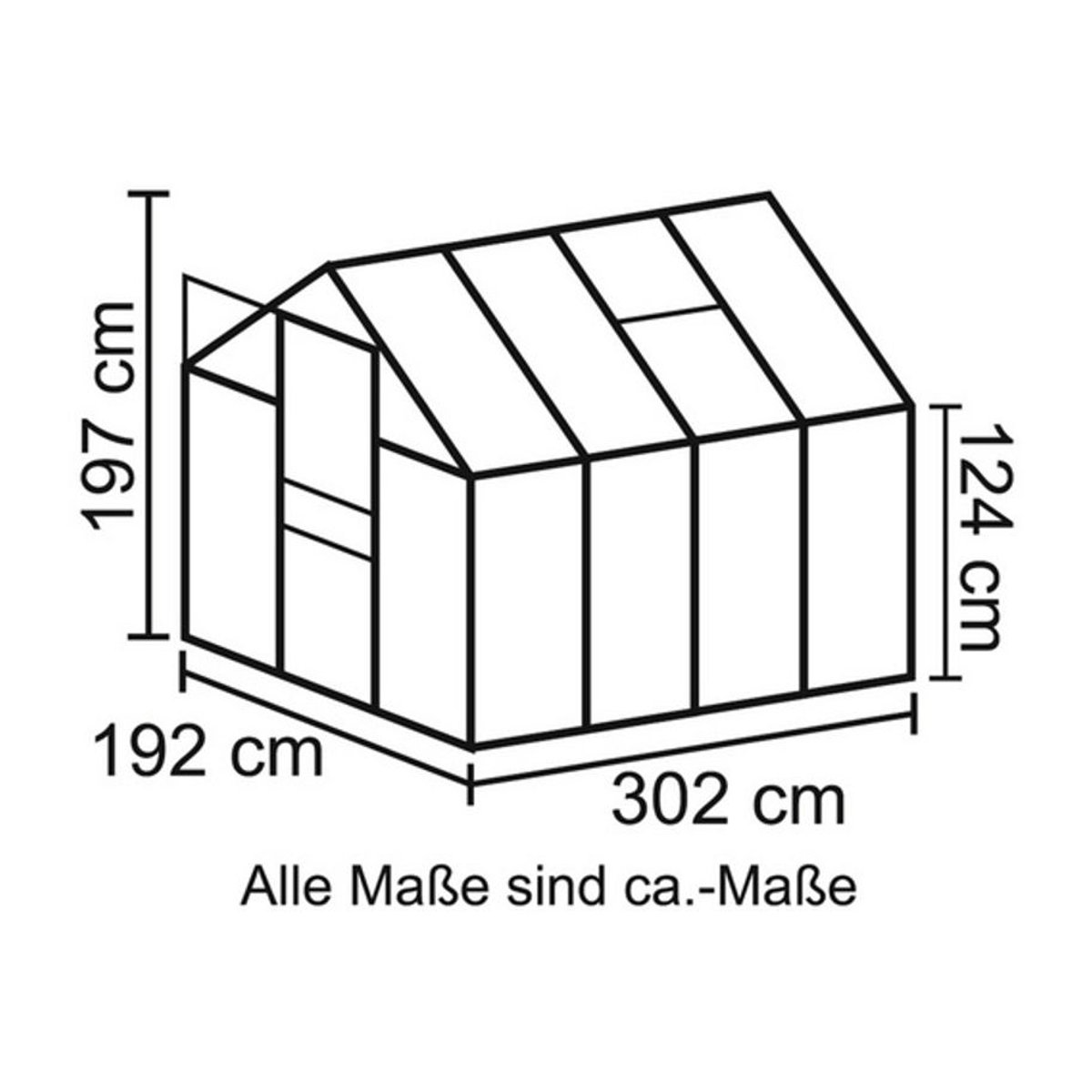 Vitavia Gewächshaus Calypso 5800 in Grün mit Aluminiumrahmen und Polycarbonat-Platten, 5,8 m² - Bild 5
