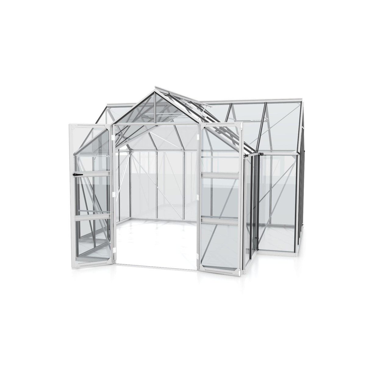 Vitavia Gewächshaus Campus aus eloxiertem Aluminium in Alufarben mit 3 mm ESG-Glas, B/H/L: 38,34 x 254 x 383,3 cm - Bild 2