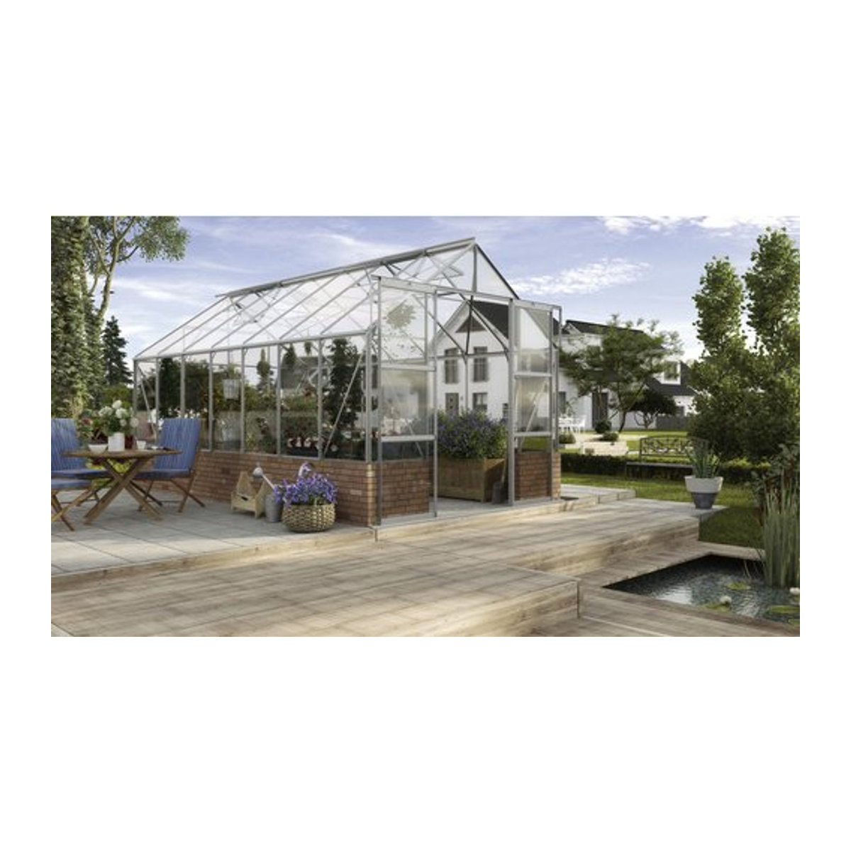 Vitavia Gewächshaus Cassandra 11,5 m2 aus Aluminium und ESG Glas in Silber - Bild 3