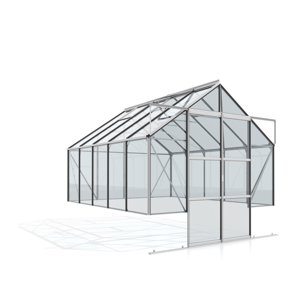 Vitavia Gewächshaus Cassandra 8300 aus eloxiertem Aluminium in Alufarben mit 8,3 m² und 3 mm ESG-Glas - Bild 2