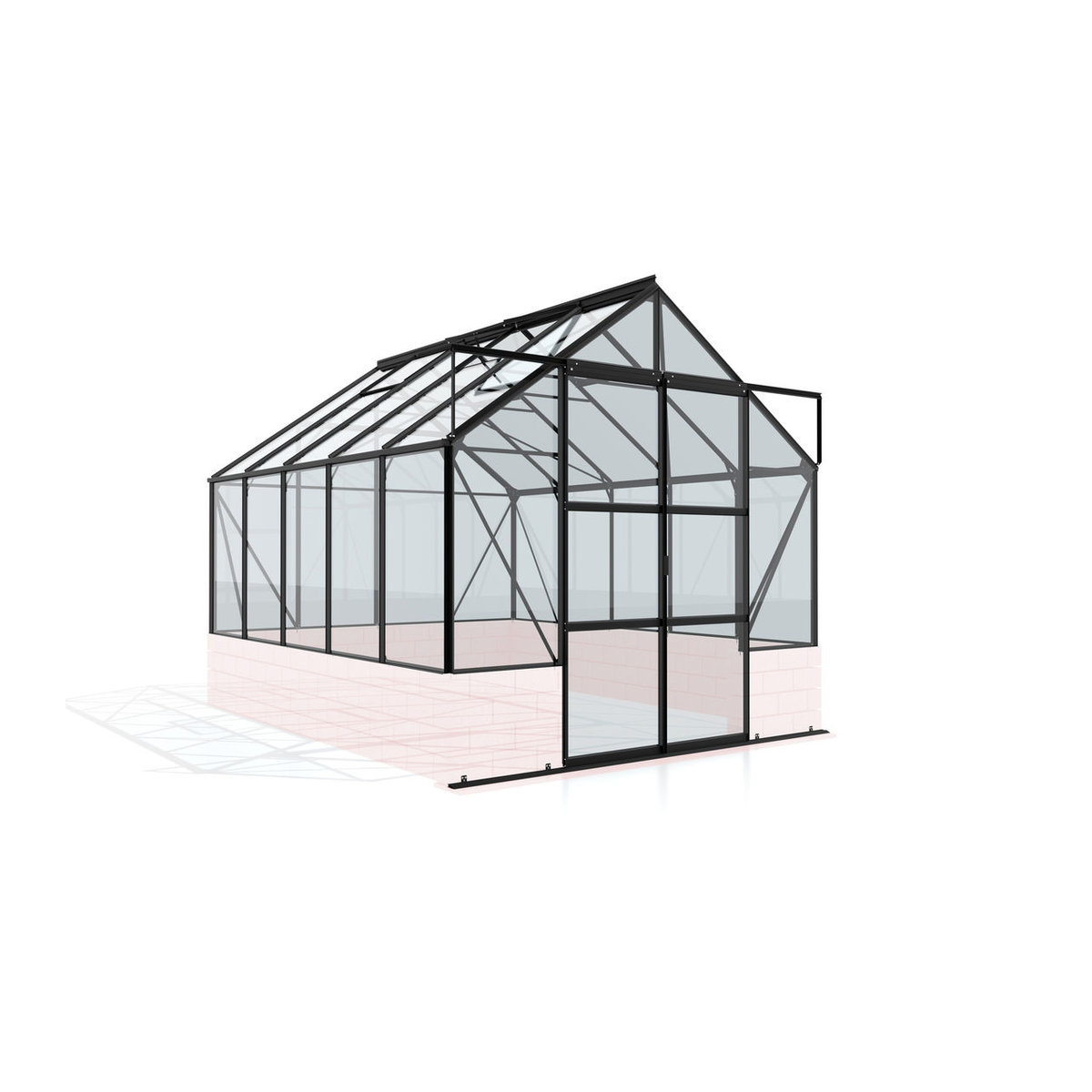 Vitavia Gewächshaus Cassandra 8300 in Schwarz mit 8,3 m² Fläche und 3 mm ESG-Glas - Bild 2