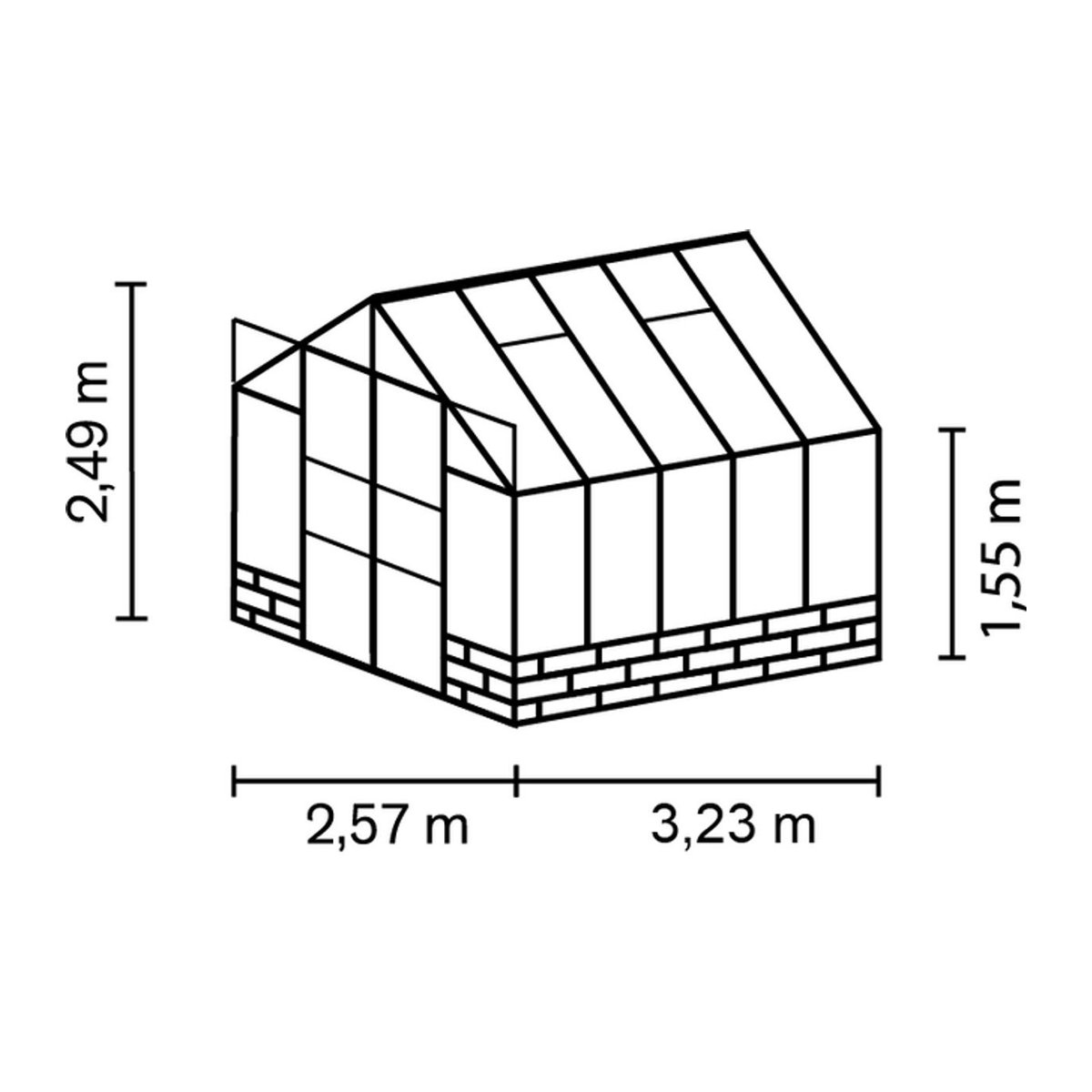 Vitavia Gewächshaus Cassandra 8300 in Schwarz mit 8,3 m² Fläche und 3 mm ESG-Glas - Bild 3