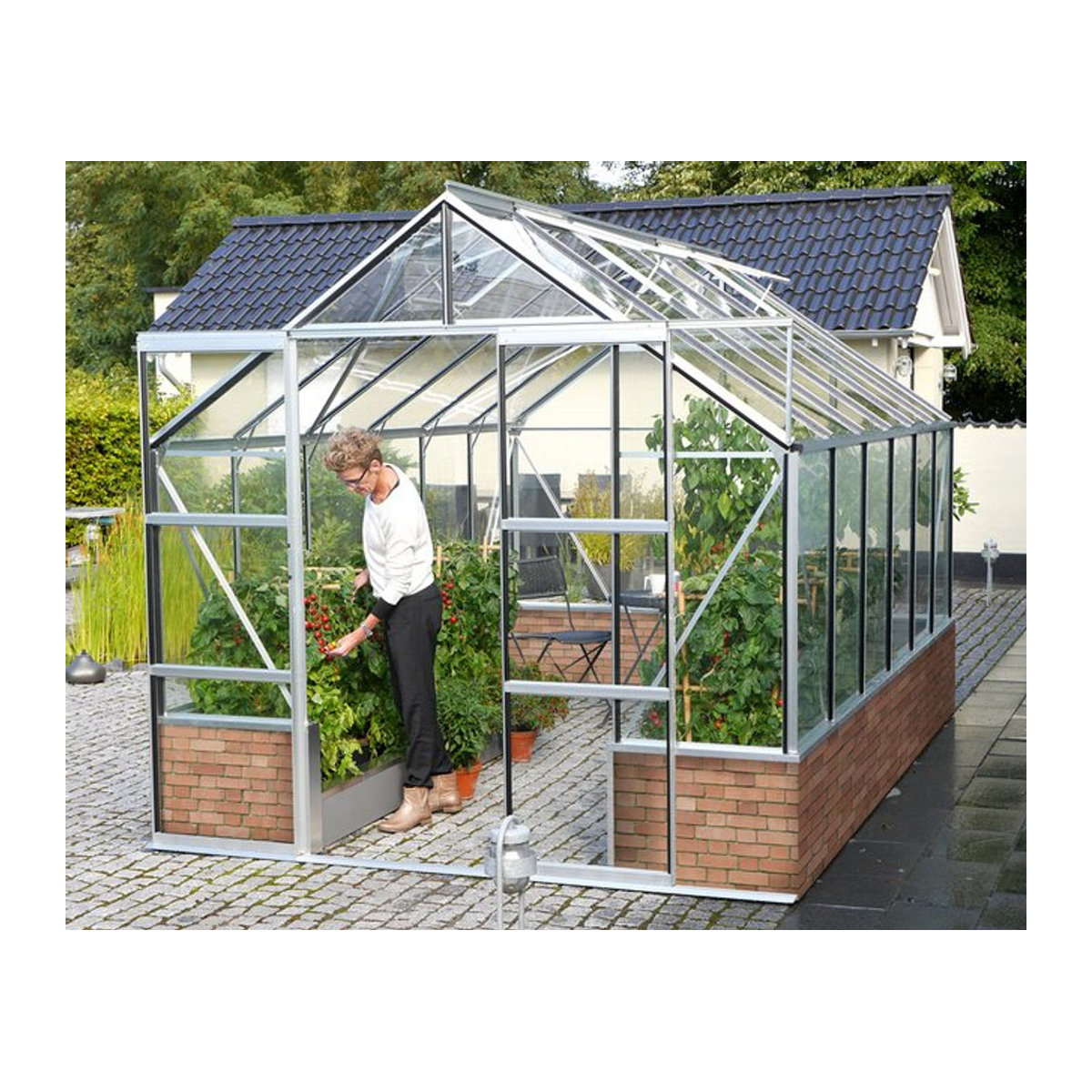 Vitavia Gewächshaus Cassandra 9900 aus Aluminium und Glas in Silber, 9,9 m² - Bild 1