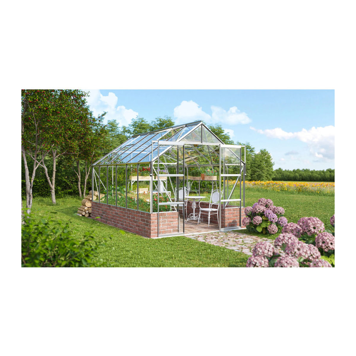 Vitavia Gewächshaus Cassandra 9900 aus Aluminium und Glas in Silber, 9,9 m² - Bild 3