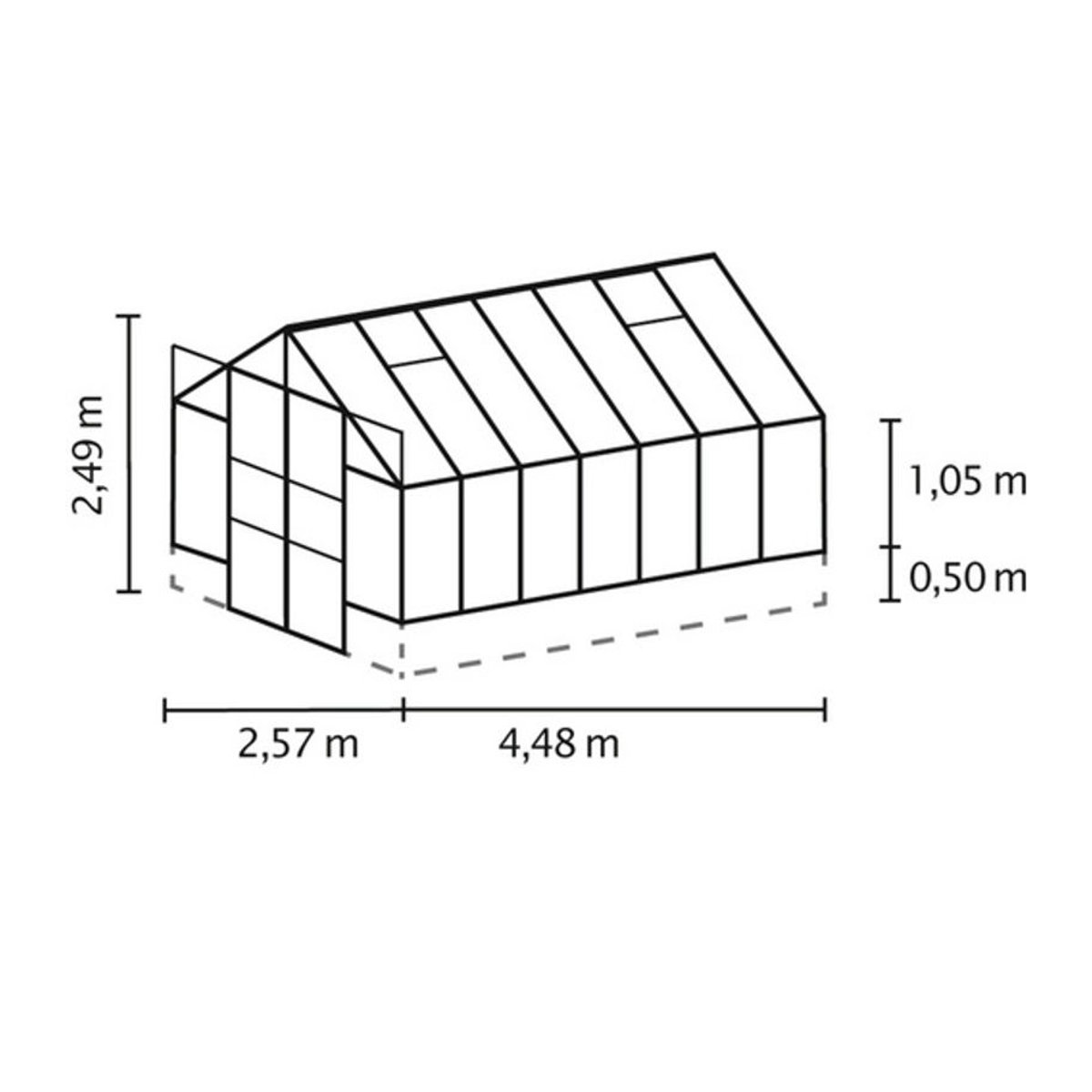 VITAVIA Gewächshaus Cassandra aus Aluminium und Glas in Schwarz mit 11,5 m² Fläche - Bild 3