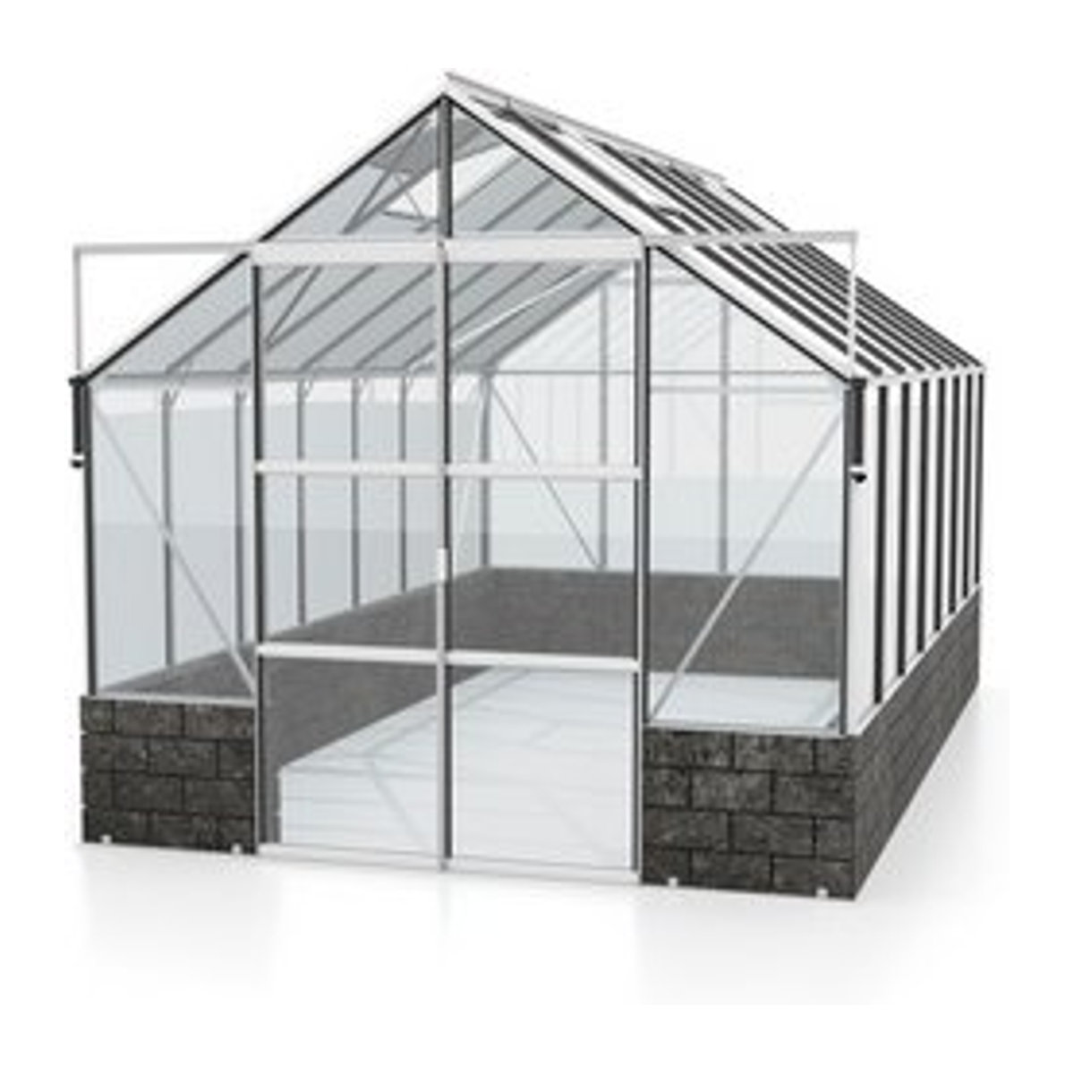 Vitavia Gewächshaus Cassandra in Grau mit Aluminiumrahmen und Glas, B/H/T: 257 x 248,9 x 448 cm - Bild 2