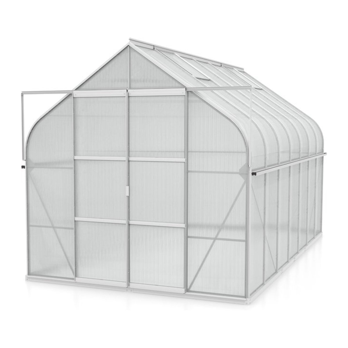 Vitavia Gewächshaus Dione 11500 mit Stahlfundamentrahmen aus eloxiertem Aluminium in Alufarben und 4 mm Polycarbonat, 11,5 m² - Bild 1