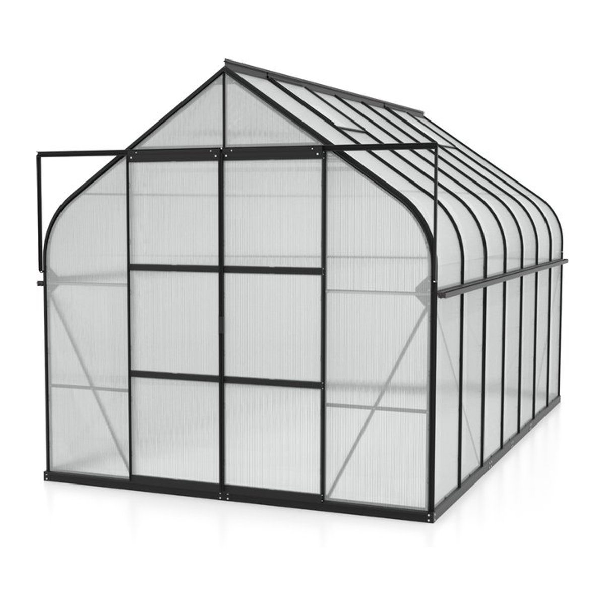 Vitavia Gewächshaus Dione 11500 mit Stahlfundamentrahmen in Schwarz, 11,5 m², aus Aluminium und 4 mm Polycarbonat - Bild 1