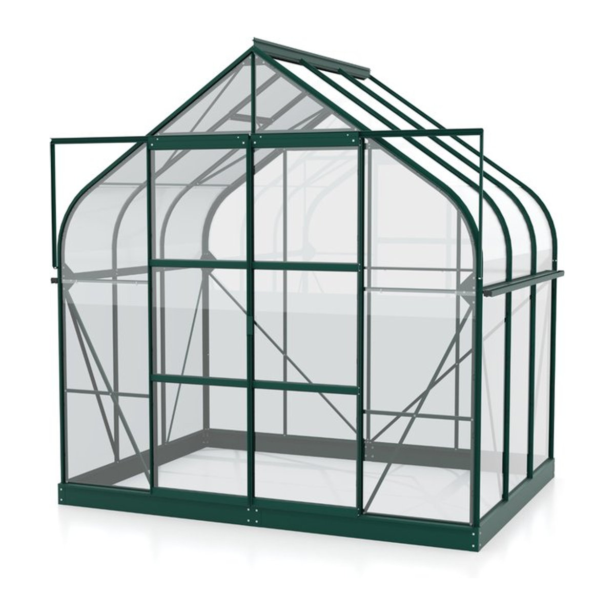 Vitavia Gewächshaus Dione 5000 mit Stahlfundamentrahmen in Smaragdgrün, 5,0 m², 3 mm ESG-Glas - Bild 1