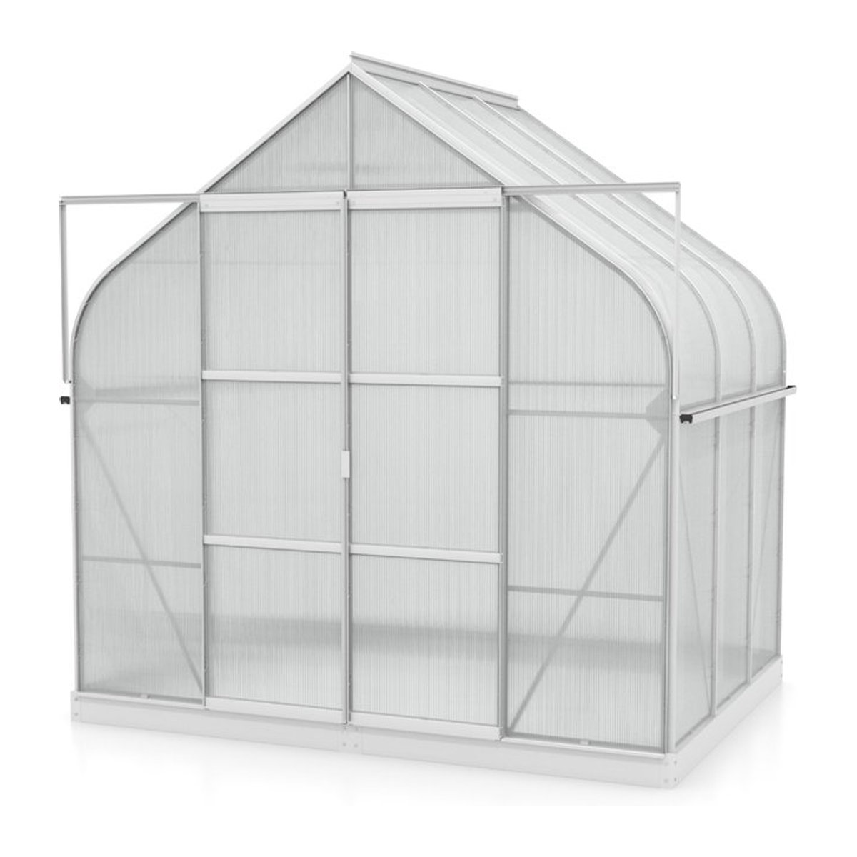 Vitavia Gewächshaus Dione 5000 mit Stahlfundamentrahmen und 4 mm Polycarbonat in Alufarben, 5,0 m² - Bild 1