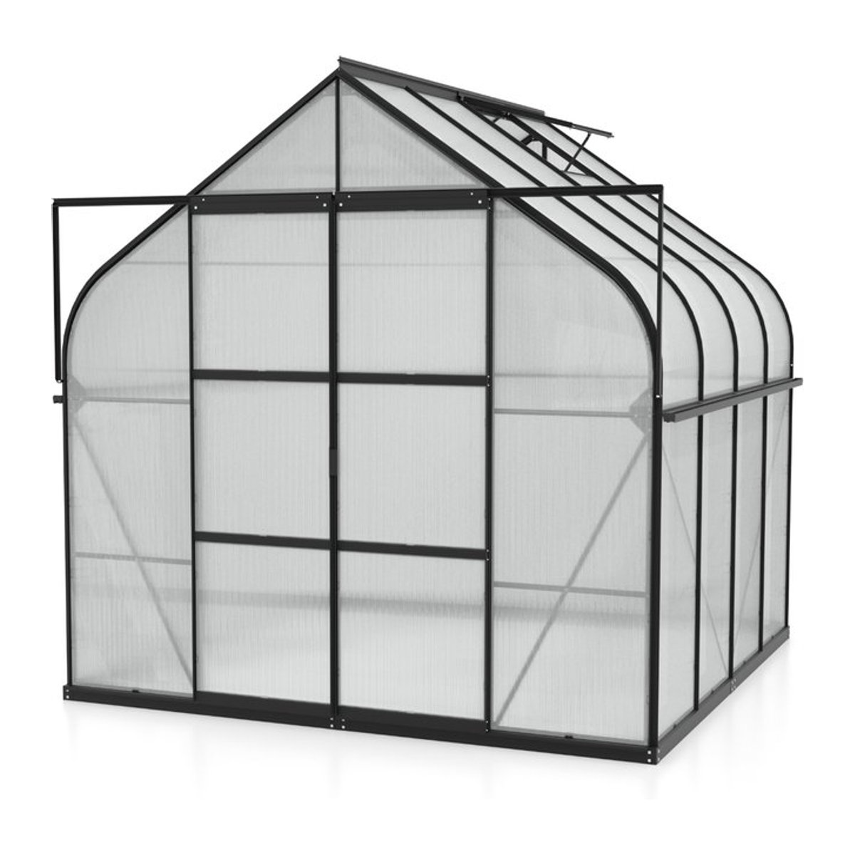 Vitavia Gewächshaus Dione 6700 in Schwarz mit Aluminiumrahmen und Polycarbonat-Platten, 6,7 m² - Bild 1