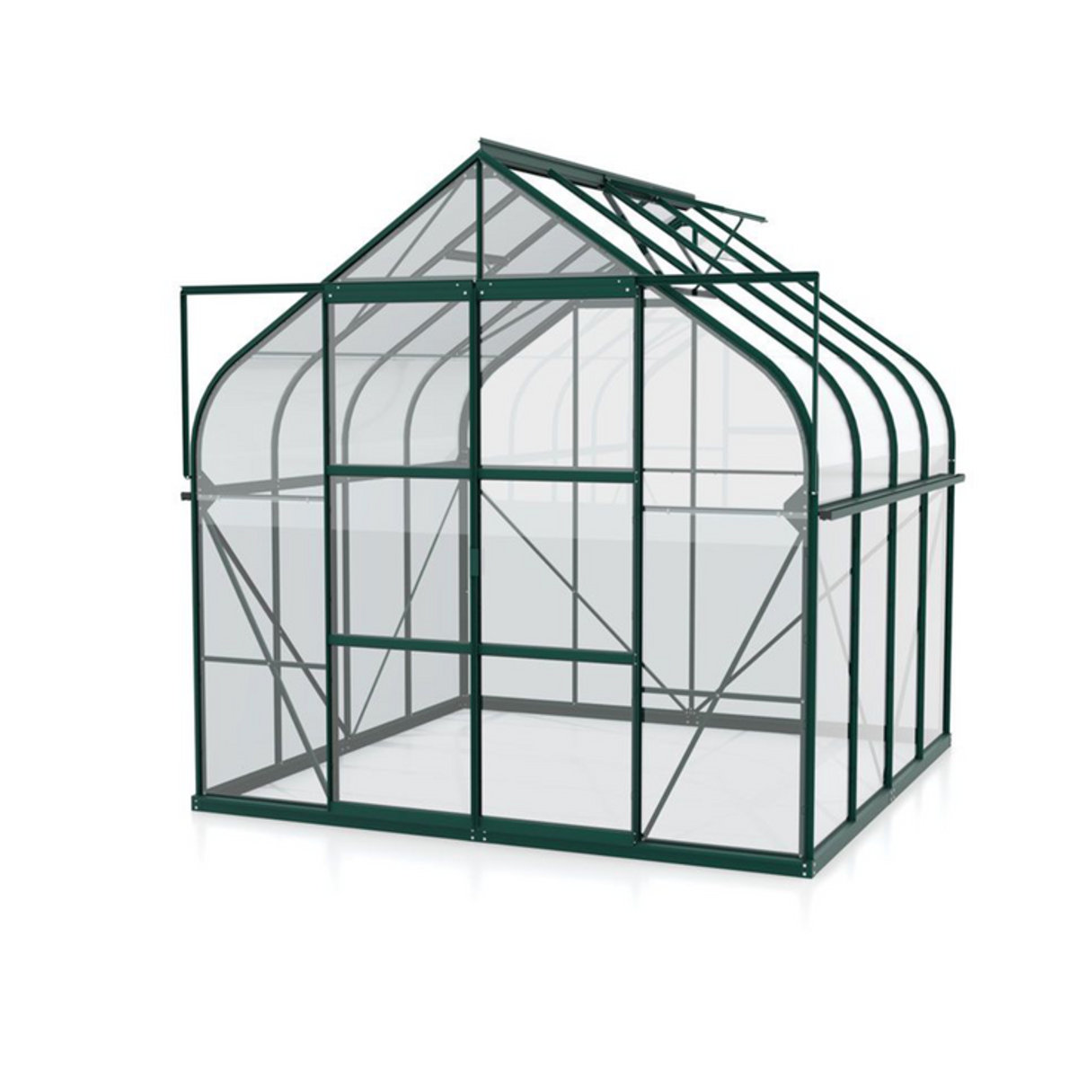Vitavia Gewächshaus Dione 6700 mit Stahlfundamentrahmen in Smaragdgrün, 6,7 m², ESG-Glas und Aluminiumrahmen - Bild 1
