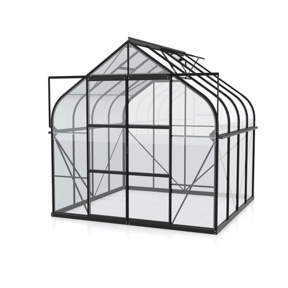 Vitavia Gewächshaus Dione 6700 mit Stahlfundamentrahmen, Schwarz, 6,7 m², ESG-Glas und Aluminium - Bild 1