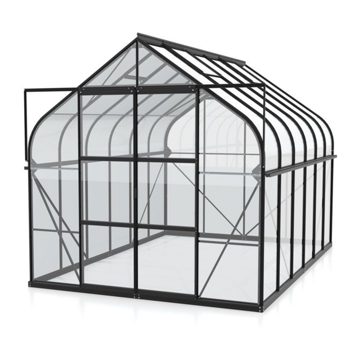Vitavia Gewächshaus Dione 8300 mit Stahlfundamentrahmen in Schwarz, 8,3 m², ESG-Glas und Aluminium - Bild 1