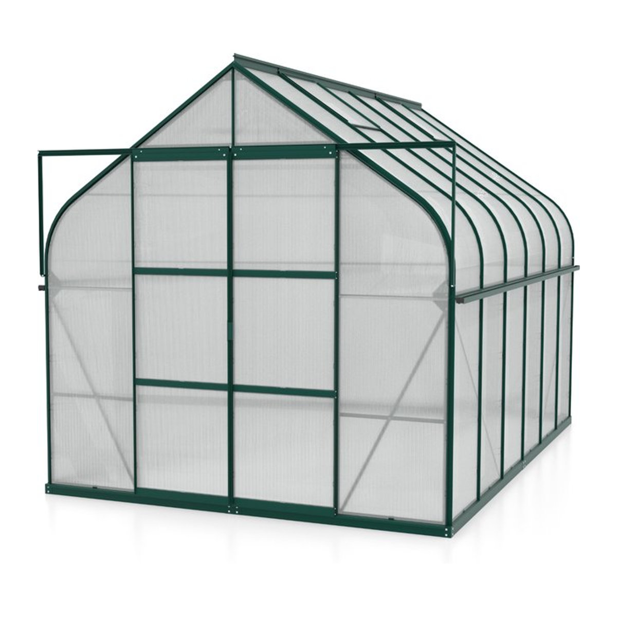 Vitavia Gewächshaus Dione 8300 mit Stahlfundamentrahmen in Smaragdgrün, 8,3 m², aus Aluminium und Polycarbonat - Bild 1