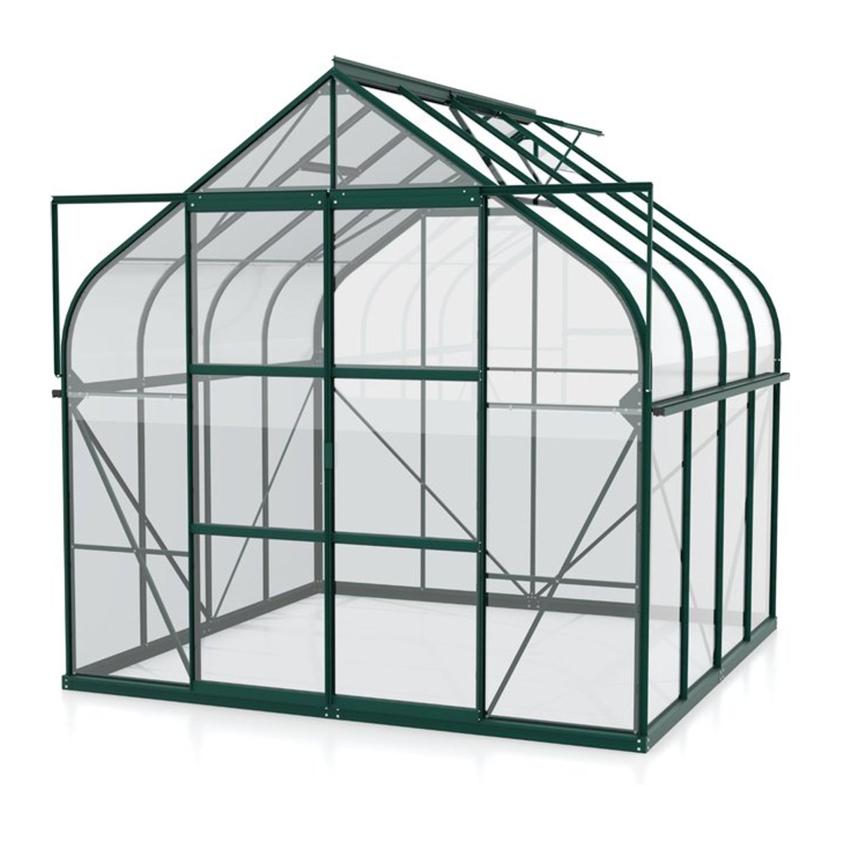 Vitavia Gewächshaus Dione 8300 mit Stahlfundamentrahmen in Smaragdgrün, 8,3 m², mit 3 mm ESG-Glas und Aluminiumrahmen - Bild 1