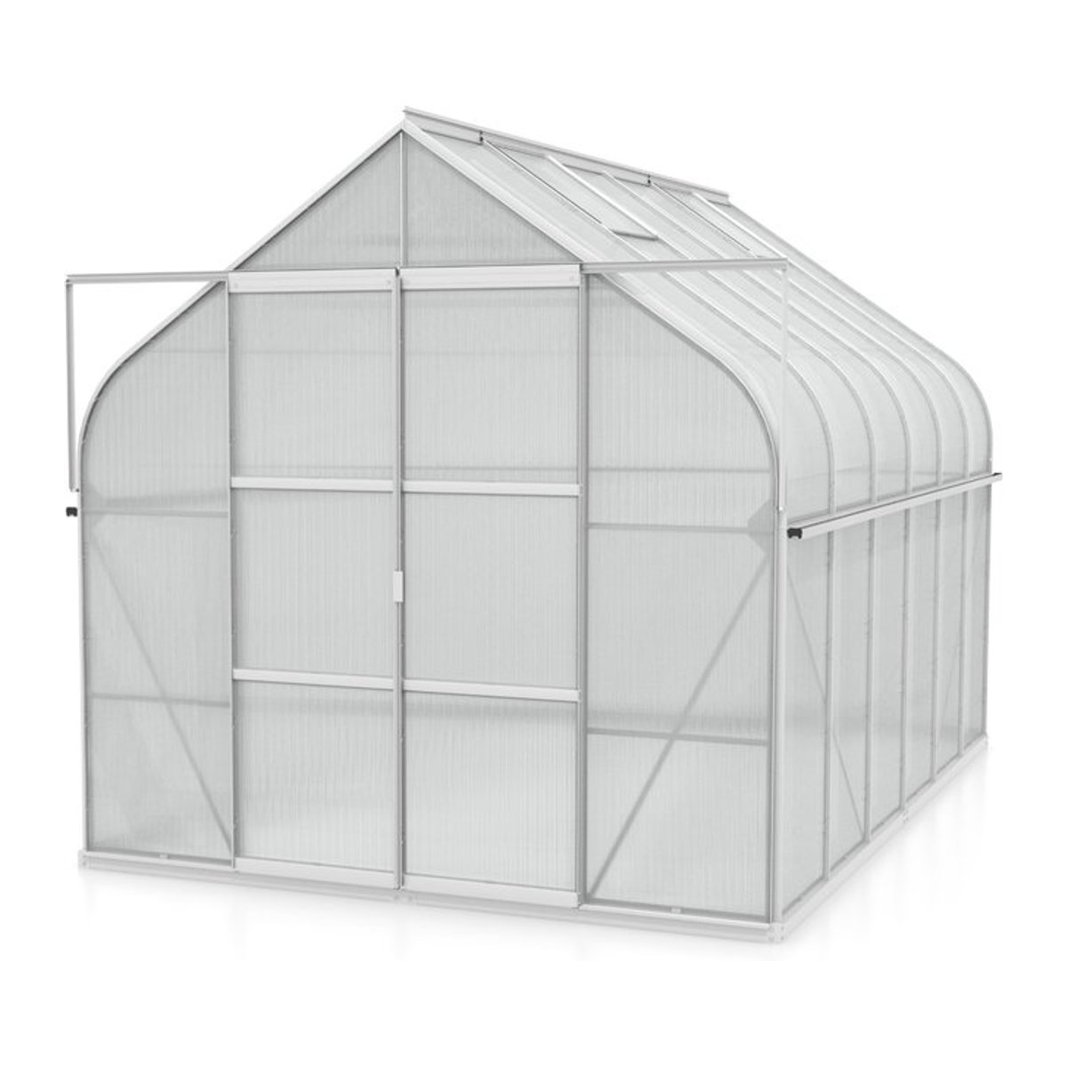 Vitavia Gewächshaus Dione 9900 in Alufarben mit Stahlfundamentrahmen und 4 mm Polycarbonat-Platten, 9,9 m² - Bild 1