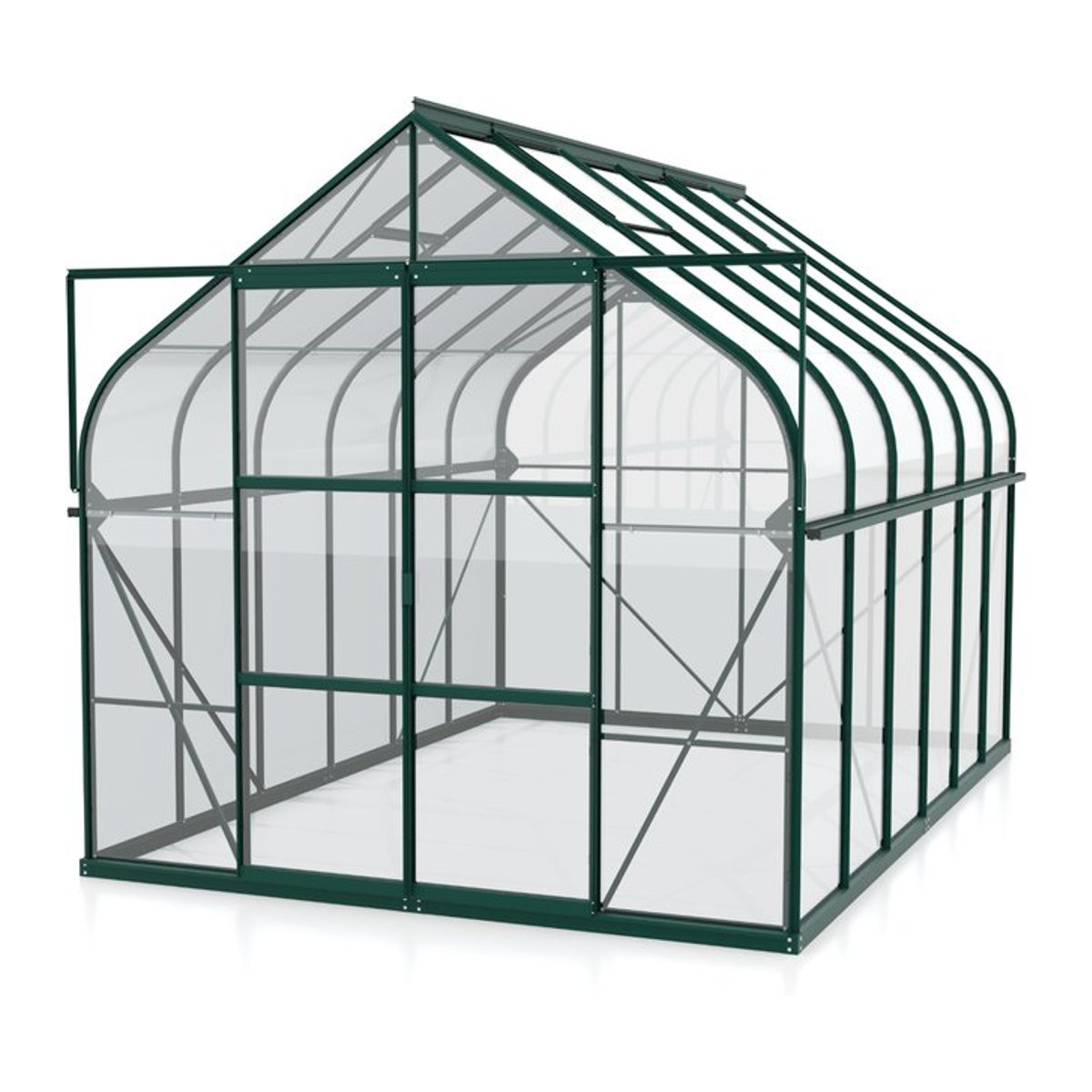 Vitavia Gewächshaus Dione 9900 in Smaragdgrün mit Stahlfundamentrahmen und 3 mm ESG-Glas, 9,9 m² - Bild 1