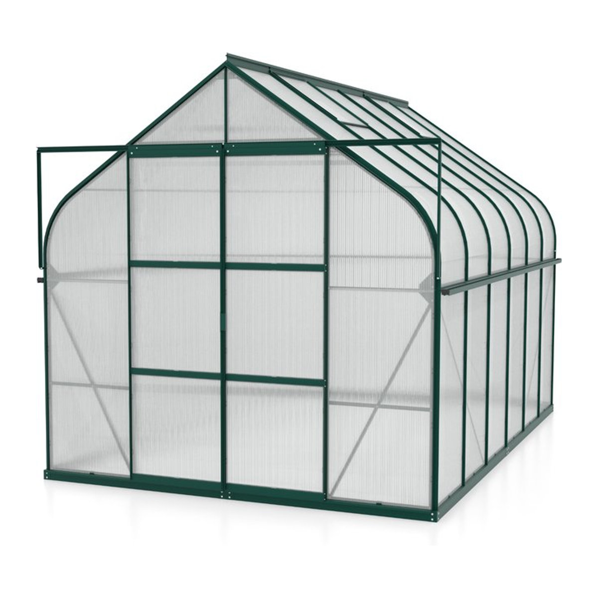 Vitavia Gewächshaus Dione 9900 in Smaragdgrün mit Stahlfundamentrahmen und 4 mm Polycarbonat-Platten, 9,9 m² - Bild 1