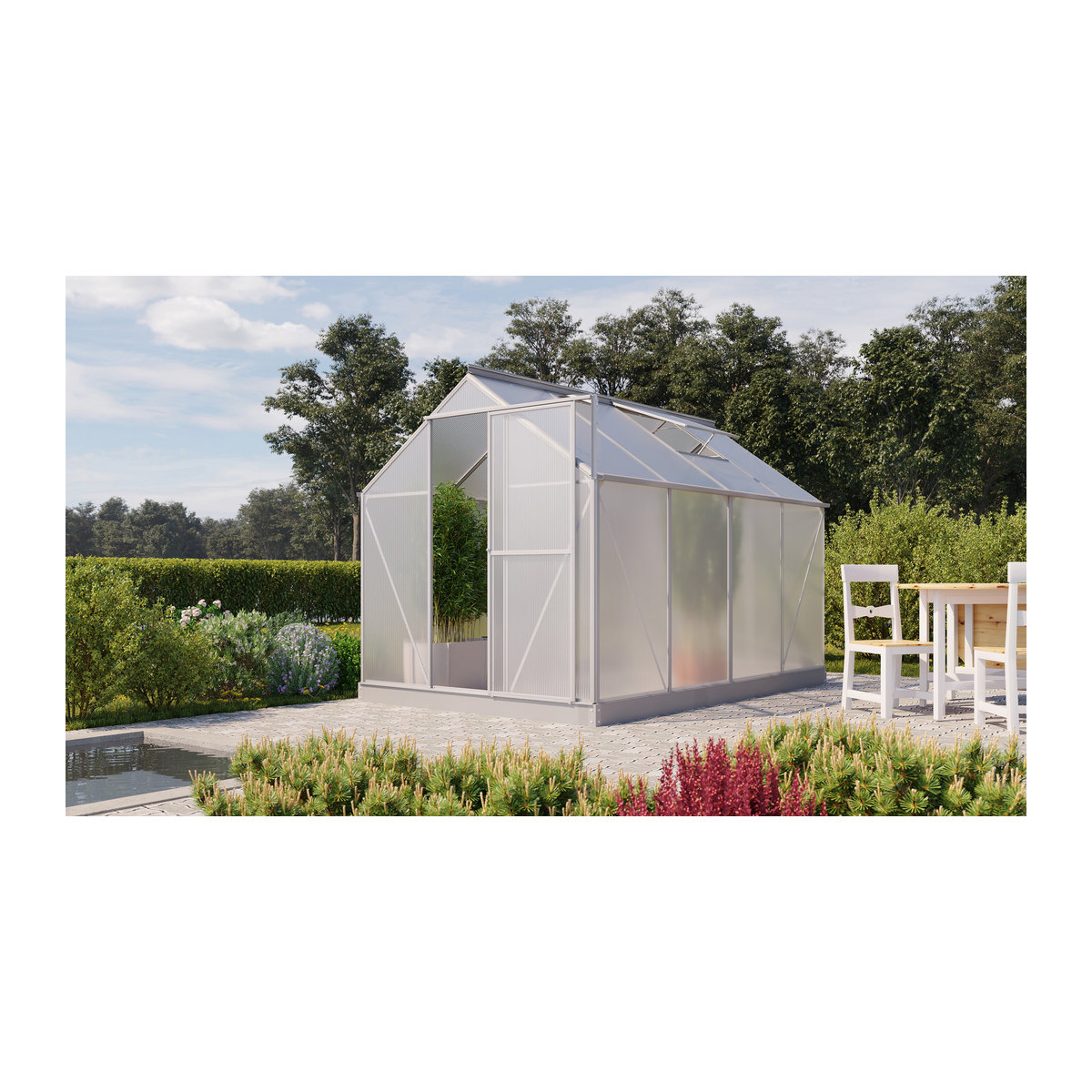 Vitavia Gewächshaus Eos 6000 aus Aluminium in Alufarben mit 6,0 m² und 6 mm Polycarbonat-Verglasung - Bild 4