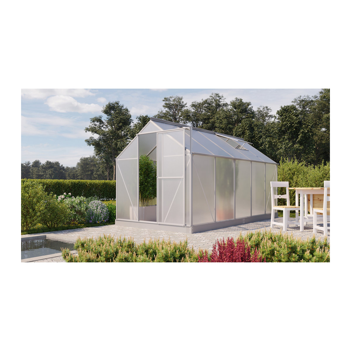 Vitavia Gewächshaus Eos 7500 in Alufarben mit Aluminiumrahmen und Polycarbonat-Verglasung, 7,5 m² - Bild 4