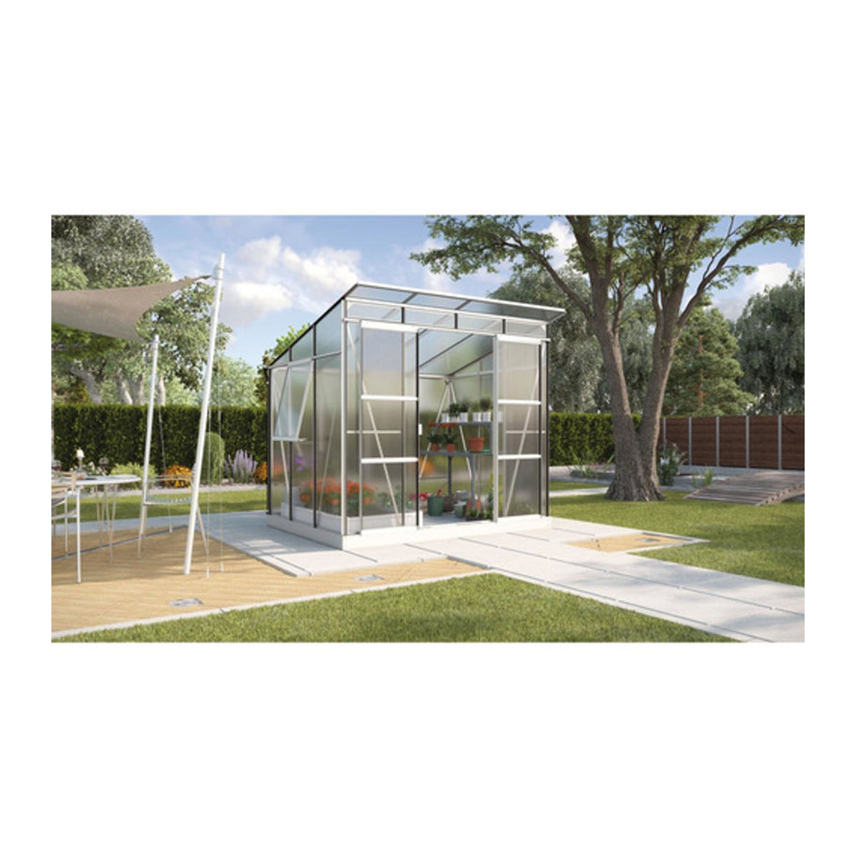 Vitavia Gewächshaus Freya 5900 in Anthrazit mit Polycarbonat-Verglasung und Aluminiumrahmen, 5,9 m² - Bild 7