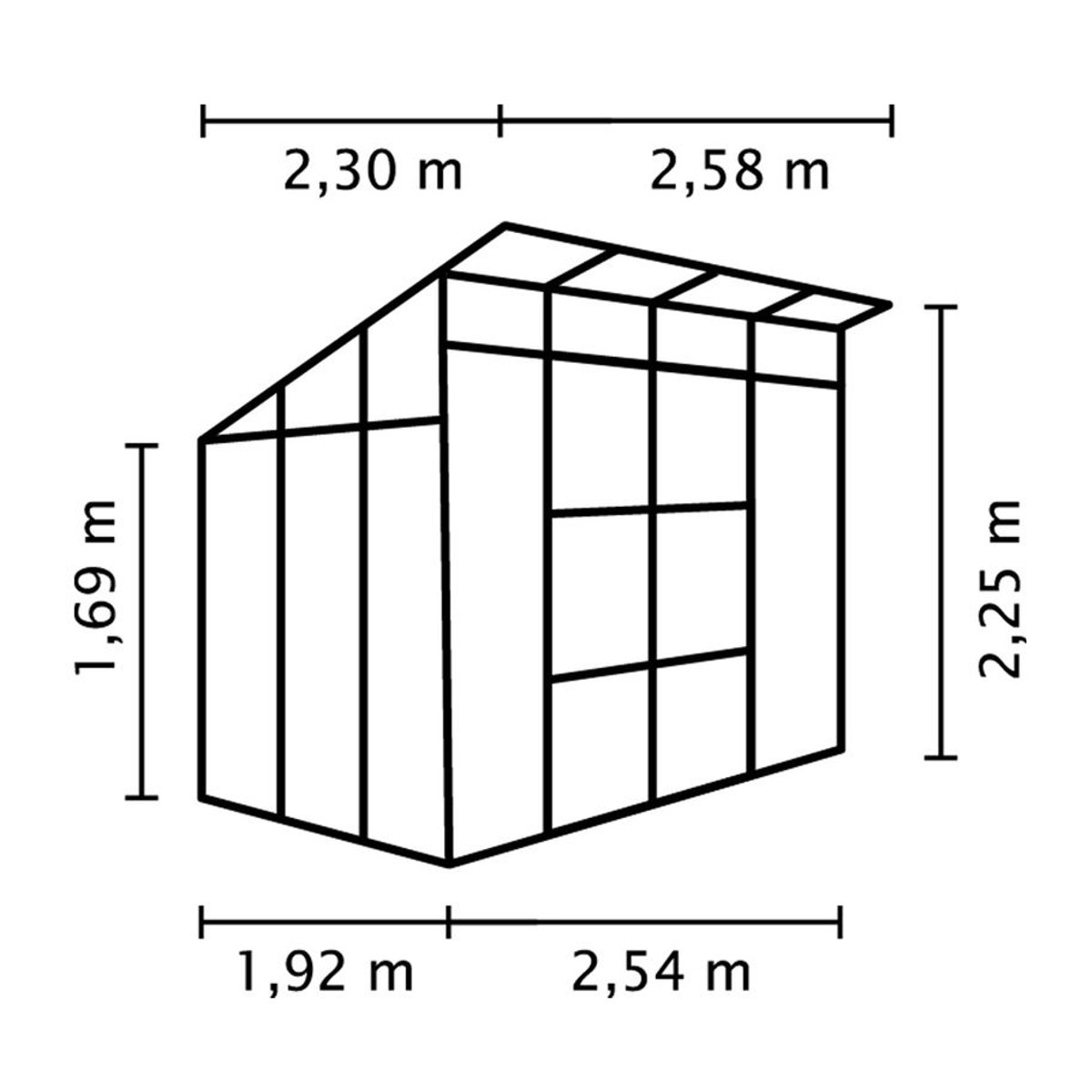 Vitavia Gewächshaus Freya 5900 in Schwarz mit Aluminiumrahmen und Polycarbonat-Verglasung, 5,9 m² - Bild 1