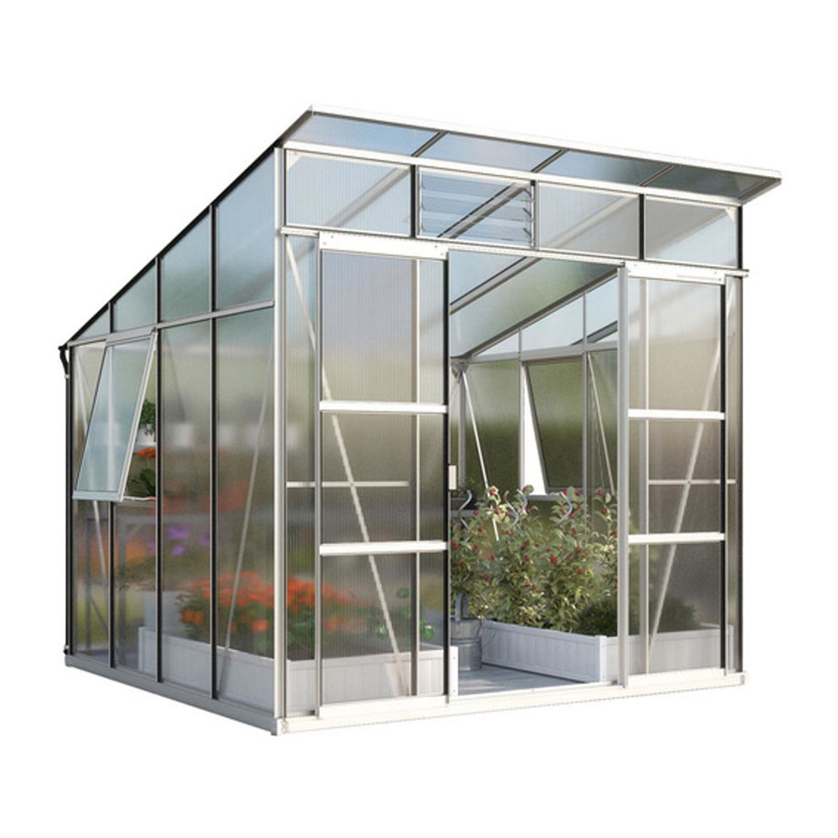 Vitavia Gewächshaus Freya 7600 aus Aluminium und Polycarbonat in Silber, 7,6 m² - Bild 6