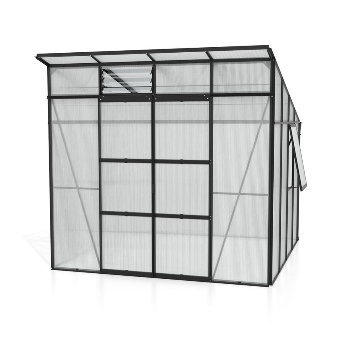 Vitavia Gewächshaus Freya 7600 in Schwarz mit Aluminiumrahmen und 6 mm Polycarbonat-Platten, 7,6 m² - Bild 2