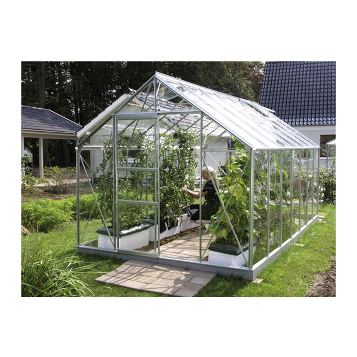 VITAVIA Gewächshaus Merkur, 11,5 m², Aluminium und ESG Glas, silberfarben - Bild 3